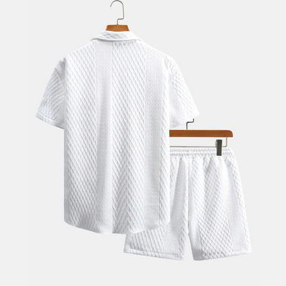 Seabreeze Set - Jacquard Shirt & Drawstring Shorts